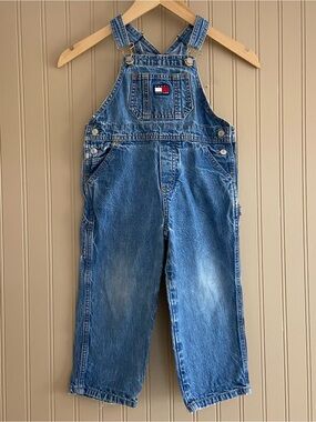 Vintage 1990’s Tommy Hilfiger Child Denim Overalls Size 3T